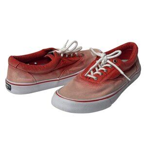 Sperry Top-Sider Men’s 9 Red Ombre Canvas Lace Up Sneakers